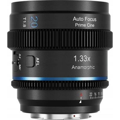 SIRUI 20mm T1.8 1.33X S35 AF Anamorphic Lens (MFT mount, Blue Flare) Bajonet: E, Flare: Blue