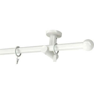 KovovégarnýžeCZ Stropní garnýž Ballo modern 19 mm bílá lesklá Jednořadá 200 cm Bez kroužků