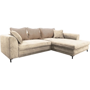 Filex Разтегателен ъглов диван lagoa, l-образен, с ракла за съхранение, дясна конфигурация, бежов/кафяв (ff0014)