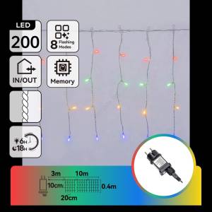 Aigostar - LED външна коледна верига 200xLED/8 функции 13x0, 4m IP44 многоцветен (AI2398)