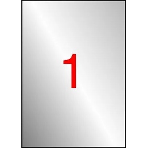 APLI Етикет, 210x297 mm, полиестер, устойчив на атмосферни влияния, APLI, сребърен, 20 етикета в опаковка 10071 (10071)