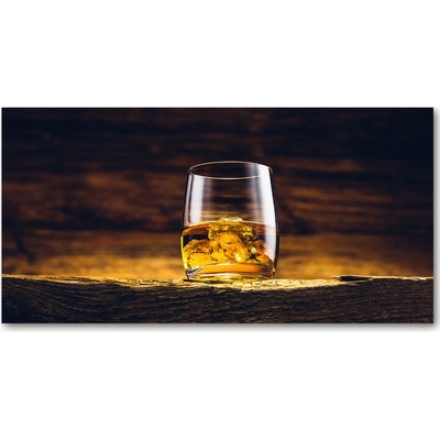 Foto-obraz fotografie na skle Bourbon v pohári 100x50 cm