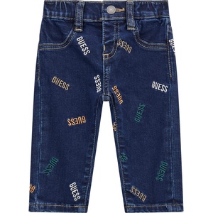 Guess Детски дънки Guess - С цветни надписи, сини, 24 м (20254-I5BA01-D4CA0-SLTO-24M) - ozone