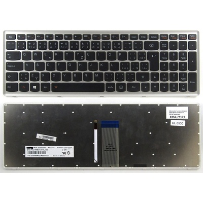 česká klávesnice Lenovo Ideapad U510 Z710 černá/stříbrná CZ/SK podsvit – Zboží Živě