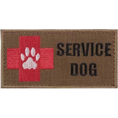 WARAGOD Vyšívaná nášivka Service Dog Rescue Team, coyot