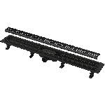 Alcadrain ЛИНЕЕН СИФОН ф40, метална решетка LINE, черен мат, 550mm (APZ10BLACK-550)