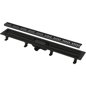Alcadrain ЛИНЕЕН СИФОН ф40, метална решетка LINE, черен мат, 550mm (APZ10BLACK-550)
