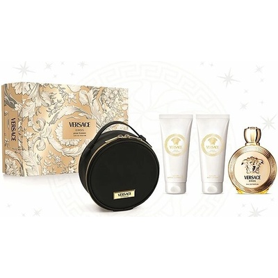 Versace Eros Pour Femme EDP 100 ml + sprchový gel 100 ml + tělové mléko 100 ml + kabelka darčeková sada