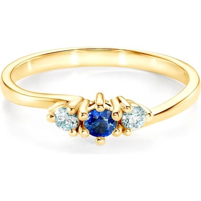 SAVICKI Пръстен Heart of the Ocean: злато, син сапфир