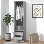 vidaXL Гардероб с чекмеджета сив сонома 50x50x200 см инженерно дърво (815349)