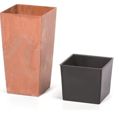 Prosperplast květináč URBI SQUARE Beton Effect 22,5 cm terakota