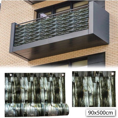 Garden Line REC6254 Tieniaca sieť na balkón KAMENNÝ OBKLAD, 90x500 cm, šedá