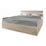 Bogdan Furniture I Спалня модел 2045 за матрак 180/200 с повдигащ механизъм, Сонома арвен/Бял гланц
