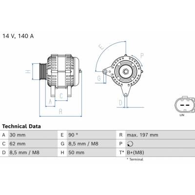 Alternátor BOSCH 0 986 085 950