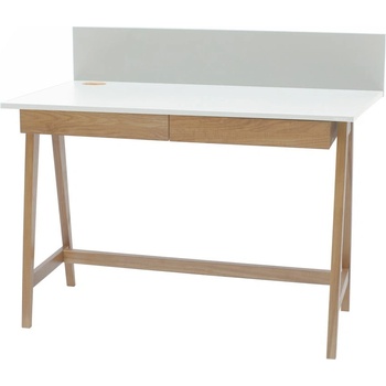 Ragaba Бяло бюро с основа от ясенова дървесина, дължина 110 cm Luka - Ragaba (RGB_WDLUK31_DRAW)