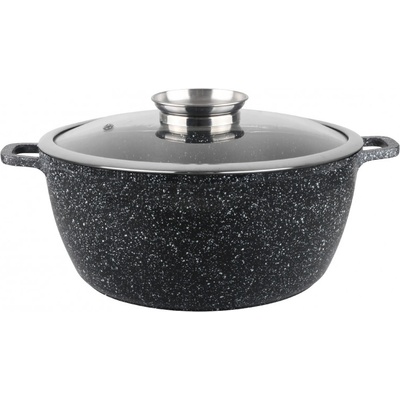 Voltz Тенджера с капак Oliver Voltz OV54318C24, Ø24x10 см, 4.5 л, Лят алуминий, Керамично мраморно покритие, Черен (5V54318C24)