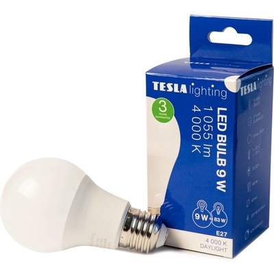 Tesla LED žárovka BULB E27/9W/230V/1055lm/25 000h/4000K denní bílá 220st