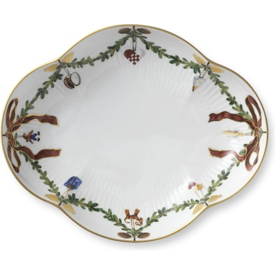 Royal Copenhagen Vánoční servírovací talíř Star Fluted Christmas 22 cm, bílá barva, porcelán