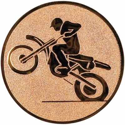 Motokros: Hliníkový emblém na trofej Ø 50 mm bronzová