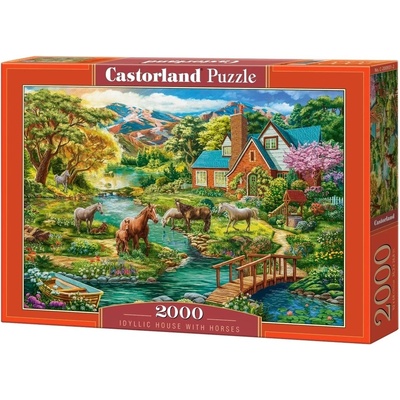 Castorland Malebný dům s pasoucími se koni 2000 dílků