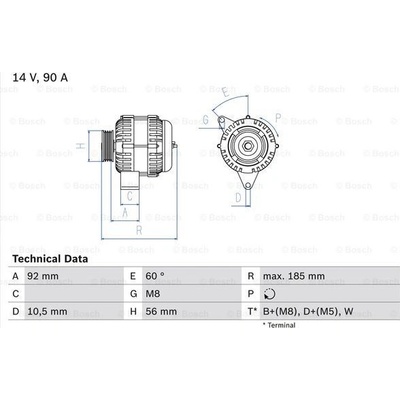 BOSCH Alternátor 0986040180