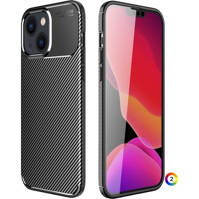 Apple iPhone 14 Plus Удароустойчив Carbon Fiber Калъф и Протектор