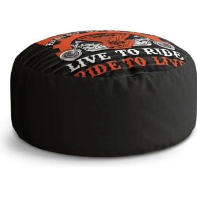 Sablio Taburet Circle Harley-Davidson Live to ride, ride to live: 38x48 cm