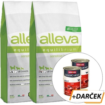 Alleva Equilibrium Sensitive Puppy All Breeds Lamb 2 x 12 kg