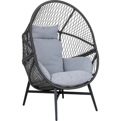 Nordic Living Rosario Černé plastové zahradní lounge křeslo