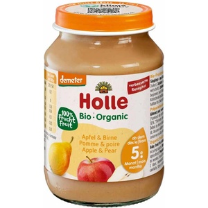 Holle Био плодово пюре Holle - Ябълка и круша, 190 g (BB210534) - baby
