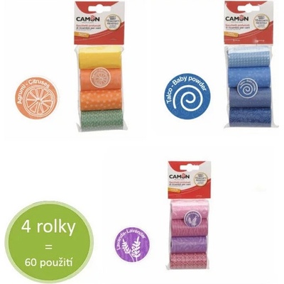 Camon Voňavé vrecká na exkrementy citrus detský púder/levenduľa 60 ks
