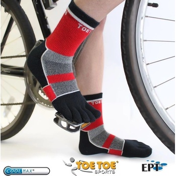 ToeToe CYCLE sportovní prstové ponožky červená