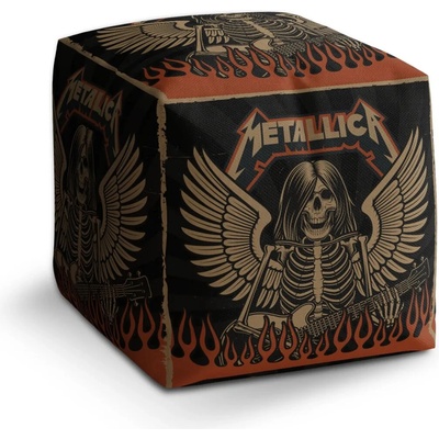 Sablio Taburet Cube METALLICA Padlý anděl: 40x40x40 cm