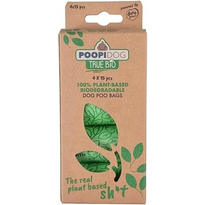 DUVO+ TRUE BIO Rostlinné biologicky rozložitelné sáčky na psí exkrementy 4x 15ks
