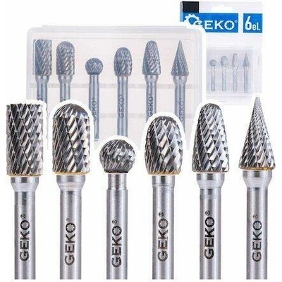 GEKO Sada stopkových fréz do kovu 6 mm, 6 ks - G37498