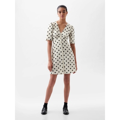 GAP 891885-02 bodkované mini šaty biela