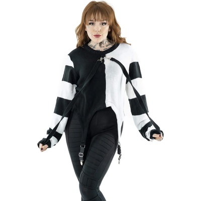 HEARTLESS дамска тениска с дълъг ръкав heartless - genoa - ЧЕРНО/БЯЛО - poi1476