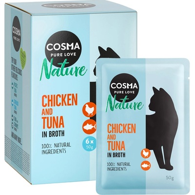 Cosma Nature kapsičky kuřecí prsa & tuňák 6 x 50 g