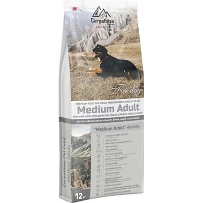 Carpathian Pet Food Carpathian Premium Dog Medium Adult - суха храна за подрастващи кученца от средни породи с пилешко месо, 12 кг - Украйна