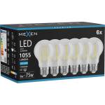 Mexen Vintis 6x LED Филамент крушка E27, A60, 8W, Студена - 6500K, 1055 lm, прозрачна (L150-E27-0865-00x06)
