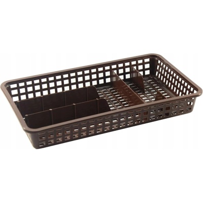 žiadna značka Príborník 21x37cm 5 priehradok plast úzky, hnedý SK