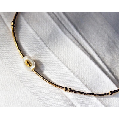 Minimal náramek v perleti zlatý 0000007