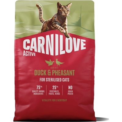 CARNILOVE ACTIVE Cat Dry Made with Duck & Pheasant for Sterilised Adult All 2 kg