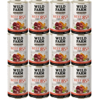 Wild Farm Pure Mono Hovädzie mäso tekvica a quinoa 12 x 400 g
