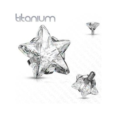 Šperky4U náhradní kamínek k dermálu titan čirá TIT1087-04C