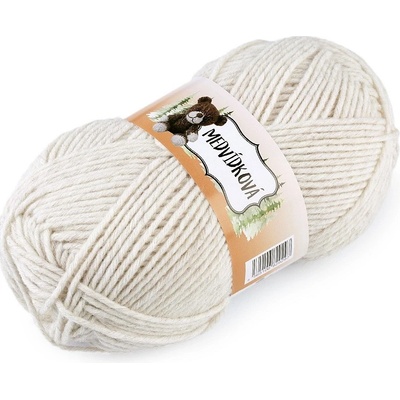 Pletací příze medvídková 100 g, střední, 2 (82003) režná