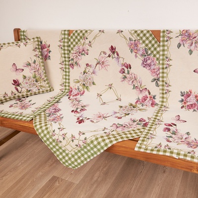 Tegatex Gobelínový ubrus velké růžové květy s lemováním 40x100 cm