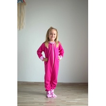 Detský overal bublinové ponožky tm.růžové