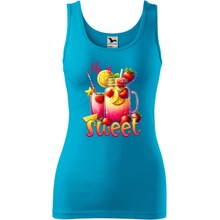 Dámske tielko Life is sweet stačí si to pripomenúť Tyrkysová