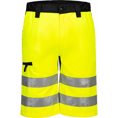 PortWest HI-VIS WX2 CD899 ECO pánské reflexní kraťasy HV žluto-černá